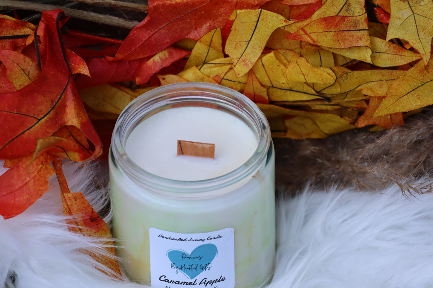 Handcrafted Marble Luxury Soy Candle caramel apple
