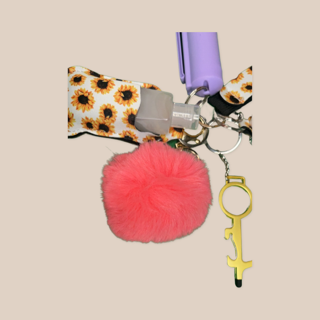 White Sunflower Self-Defense Keychains