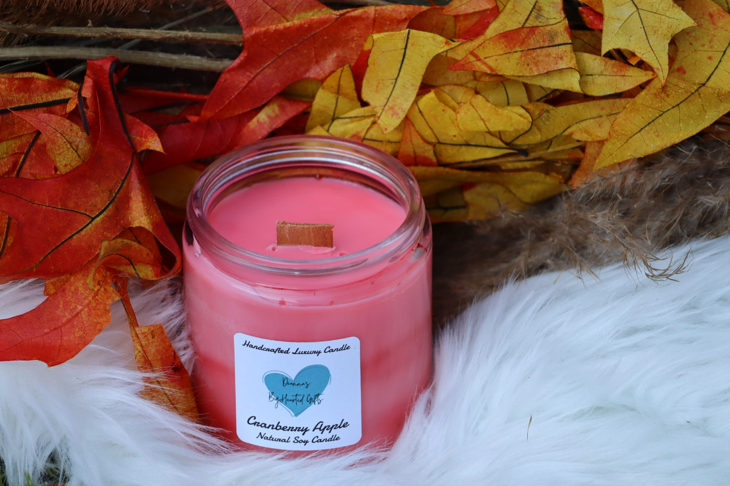 Handcrafted marble luxury soy candles cranberry apple