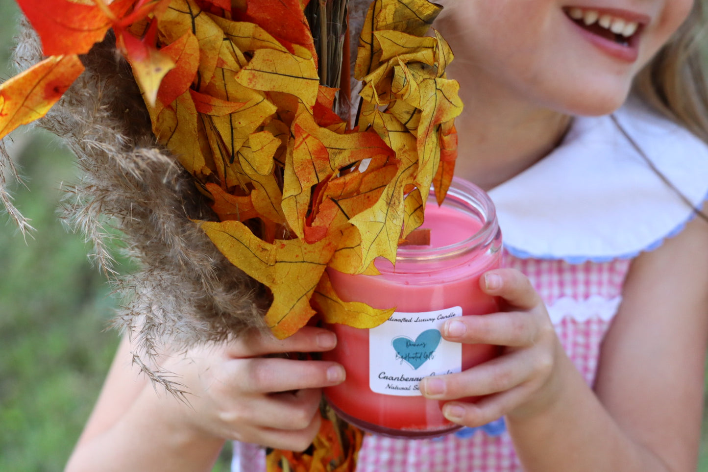 Handcrafted marble luxury soy candles cranberry apple