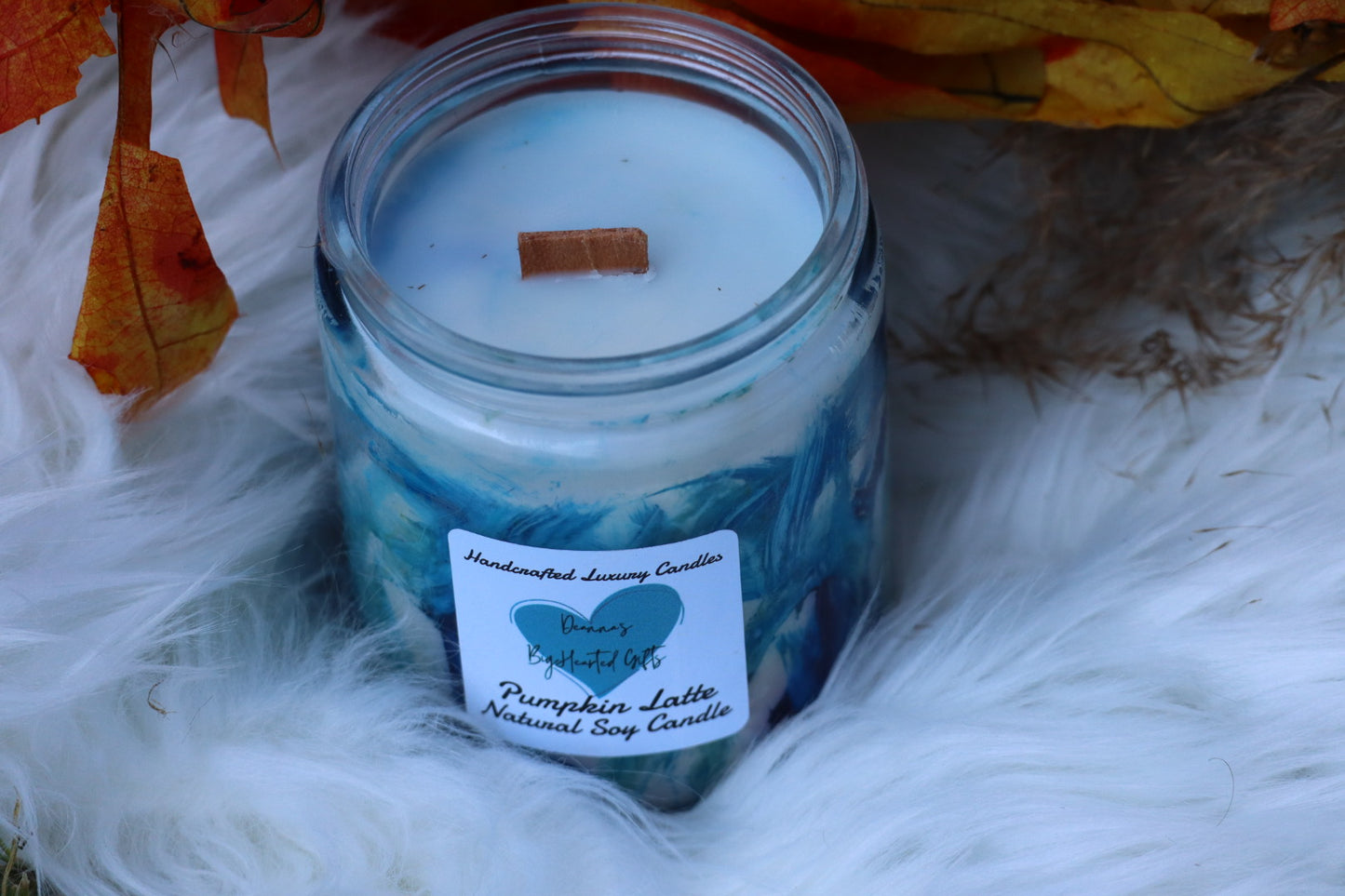 Mountain Leaves Handcrafted Marble Luxury Soy Candle
