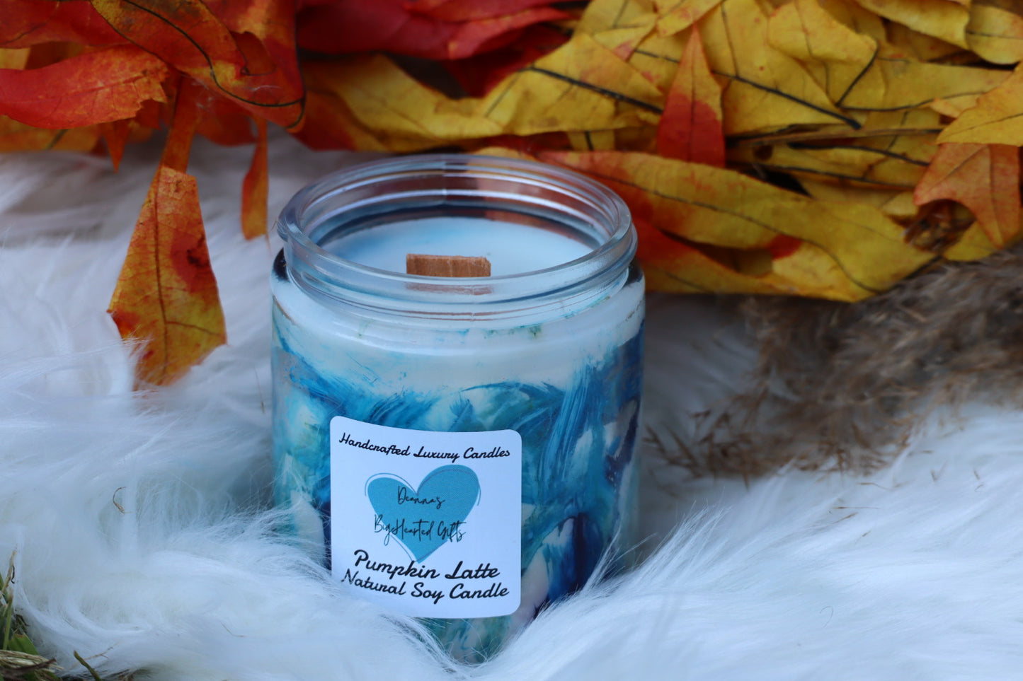 Mountain Leaves Handcrafted Marble Luxury Soy Candle