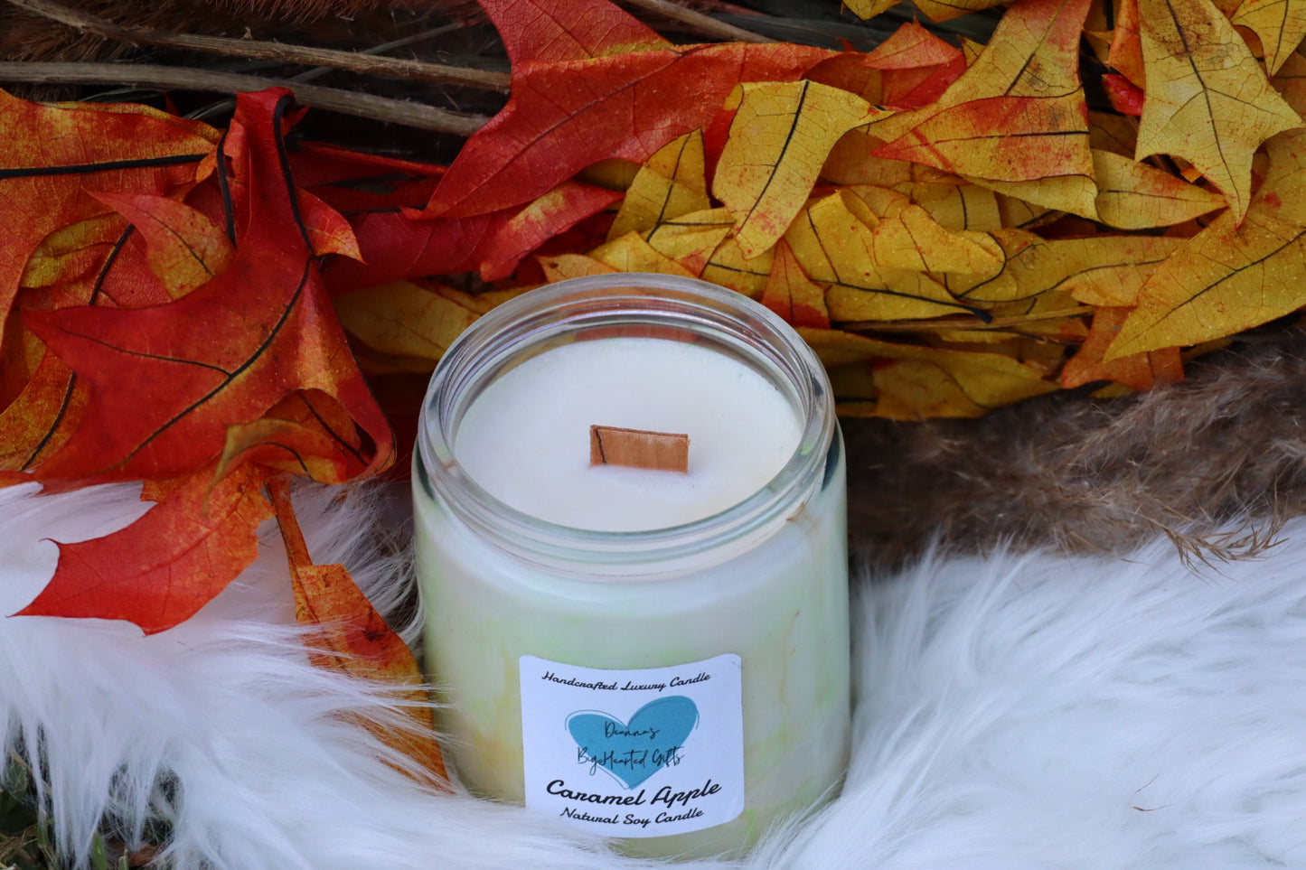 Handcrafted Marble Luxury Soy Candle caramel apple