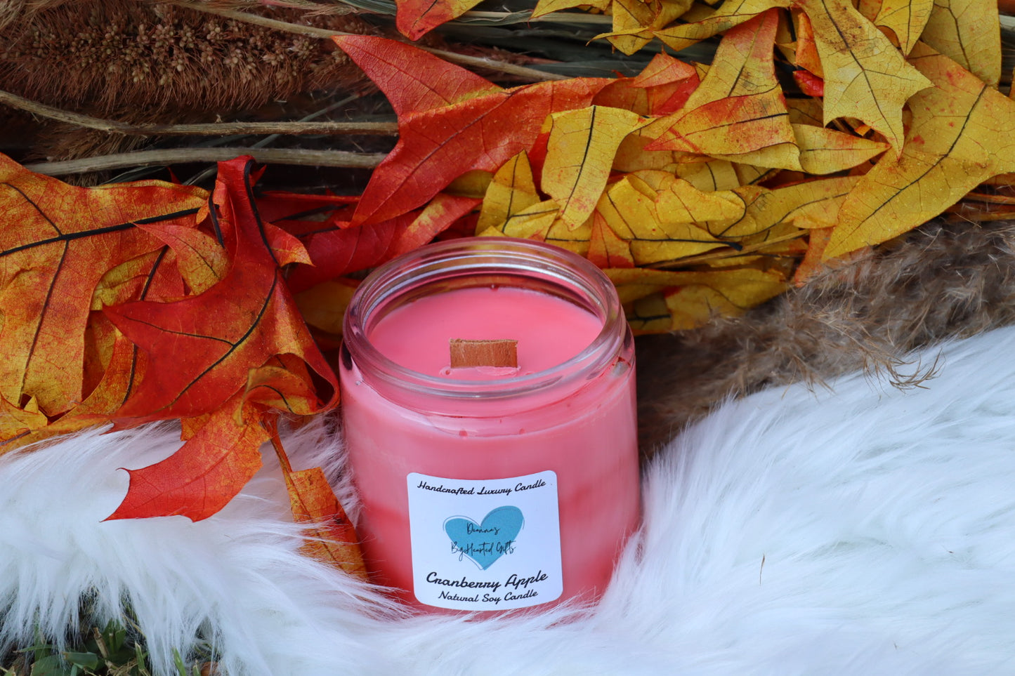 Handcrafted marble luxury soy candles cranberry apple