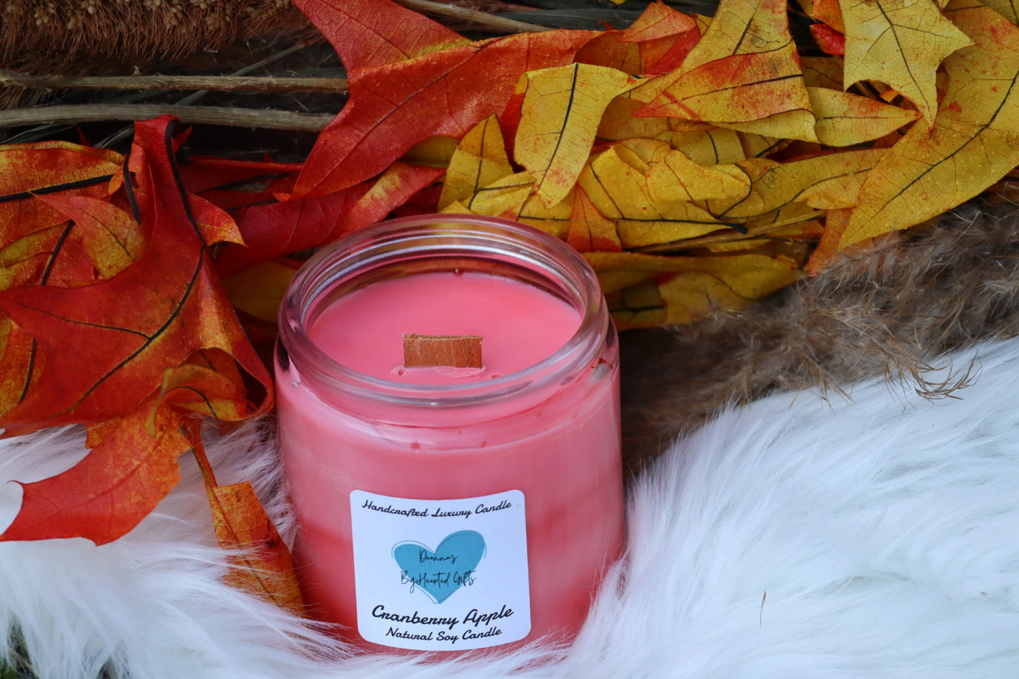 Handcrafted marble luxury soy candles cranberry apple