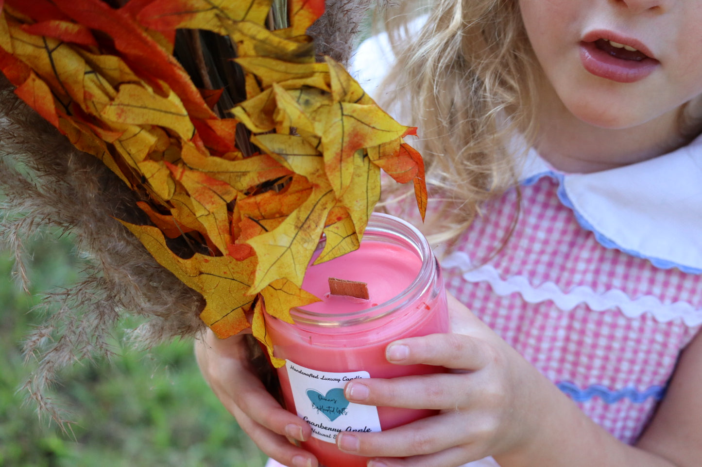 Handcrafted marble luxury soy candles cranberry apple