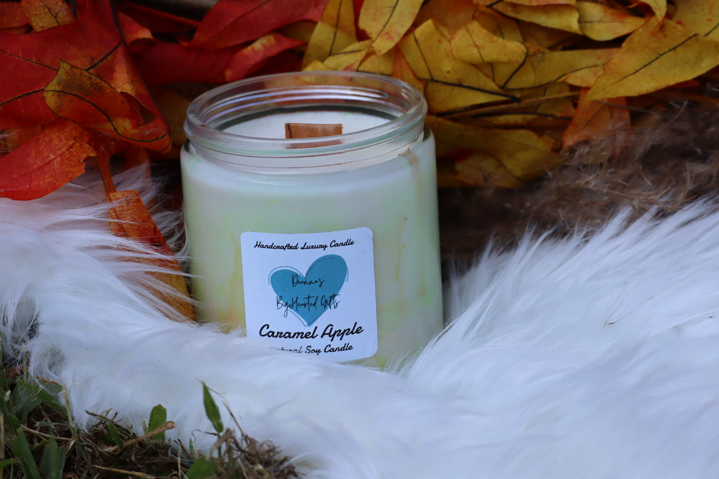 Handcrafted Marble Luxury Soy Candle caramel apple