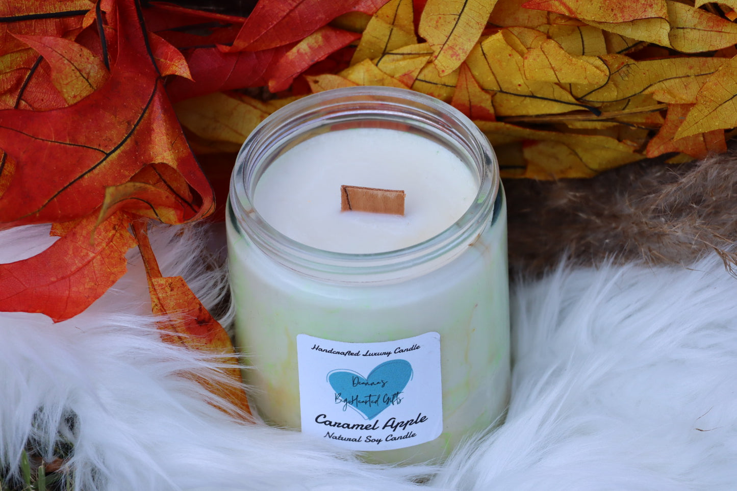 Handcrafted Marble Luxury Soy Candle caramel apple